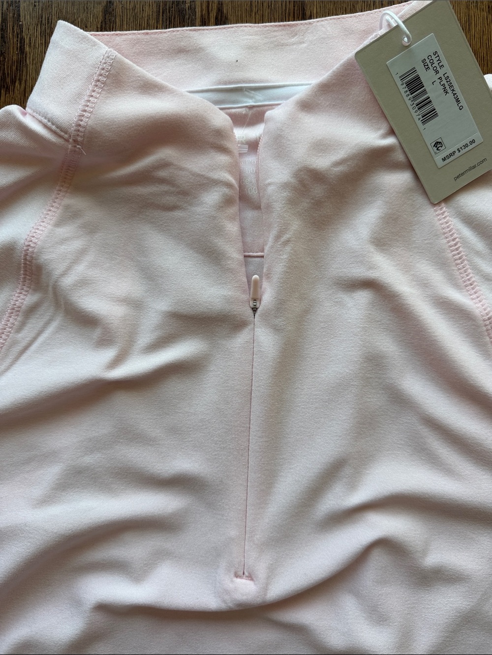 Peter Millar Pale Pink Long-Sleeve Quarter-Zip Pullover - Picture 6 of 7